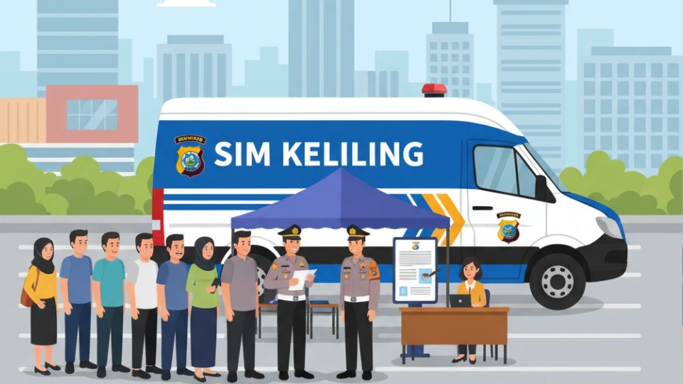 Ilustrasi syarat perpanjangan SIM di SIM Keliling Jakarta. [Gemini Ai]